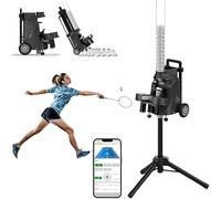 Hrxllb Upgraded Portable Automatic Badminton Launcher, Badminton Serving Machine with App Control, Smart Shuttlecock Feeder, Badminton Training Machine, 50+Capacity for Beginners and Professionals