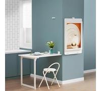 HRXQ Blanche Table Murale Rabattable 90×60cm Table Pliante Murale Cuisine Rabattable, Économiseur D'espace, Le Dos du Bureau Peut Être Décoré De Motifs Décoratifs