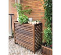 HRXQ Bois Massif Cache Climatiseur Extérieur, Support De Fleur Extérieur Imperméable Climatisation Cadre Décoratif Protège Efficacement Votre Climatiseur des Rayons du Soleil(XL-115x54x95cm)