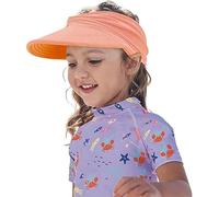 HRXYYCX 1-9 ans Pare-soleil Casquette Enfant Protection UV Fille Queue de Cheval Plage Chapeau Été Respirant Chapeau Garçons Filles, Orange, M