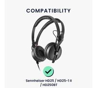 HRYU-2X Coussinet Compatible Avec Sennheiser Hd25/Hd25-1 Ii/Hd250Bt Coussinet - Coussinets En Mousse Pour Casque Audio - Noir