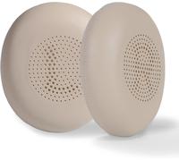 HRYU-Coquilles De Remplacement En Cuir Pu Compatible Avec Jabra Evolve2 65/Evolve2 40/Elite 45H - Mousse À Mémoire De Pour Confort & Durabilité (Cuir Protéiné-Beige)