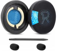 HRYU-Coussinets De Rechange En Gel Rafraîchissant Compatibles Avec Jabra Evolve2 65/65Ms/65Uc,Evolve2 40/40Uc/40Ms/40Usb,Elite 45H On-Ear Pads En Tissu De Soie Glacée Noir
