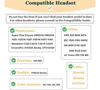HRYU-Coussinets Pour Casque Plantronics Oreillette De Remplacement Mousse Compatible Avec Plantronics Blackwire 3210 3220 3225 3310 3320 3325 Hw520 Hw720 Jabra Biz 1500 2300 Gn2000 Pro 920 930 (10 Pi