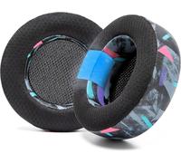 HRYU-Freeze Virtuoso - Oreillettes En Gel De Refroidissement En Tissu Hybride Pour Casque De Jeu Corsair Virtuoso Par Wicked Cushions - Épaisseur Et Isolation Acoustique Améliorées 90S Black