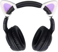 HRYU-Kitty Ears Décoratif Pour Casque,Oreilles En Silicone Décoration De Chat Mignon,Compatible Avec Gaming Headsets Sony/Hyperx,Installation Avec Sangles De Fixation Réglables,Blanc+Violet