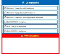 HRYU-Oreillettes De Remplacement Pour Casque D'Écoute Professionnel Compatible Avec Plantronics Voyager Focus Uc/Focus 2 Uc/Focus Uc B825 Binaural/Blackwire 5210 5220 7225 Casque D'Écoute