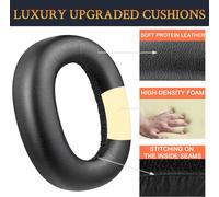 HRYU-Professionnels Coussin Coussinets Pour Edifier W860Nb Pro Et Wh950Nb Anc (Ne Conviennent Pas Pour Les W860Nb),Cuir Protéiné Souple,Mousse D'Isolation Phonique Haute Densité - Noir
