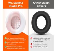 HRYU-Sweatz Studio Pro - Housses Protectrices En Silicone Brevetées Pour Coussinets Beats Studio Pro Fabriquées Par Wicked Cushions Résistantes À La Sueur Et Faciles À Laver Marbre Rose