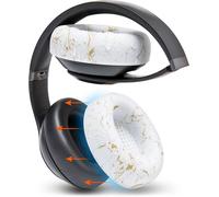 HRYU-Sweatz Studio Pro - Housses Protectrices En Silicone Brevetées Pour Coussinets Beats Studio Pro Fabriquées Par Wicked Cushions Résistantes À La Sueur Et Faciles À Laver Marbre Doré