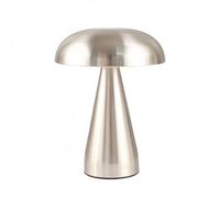 Hryx Lampe Champignon，Lumière Champignon Doré，Lampe De Table Rechargeable pour Bureau De Chambre À Coucher，veilleuse À Gradation Tactile avec Fonction De Lampe De Bureau,Silver