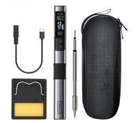 HS-02A Fer à Souder Intelligent, DC 9-24 V 100 W Kit Soudure Electronique Chauffage Rapide En 2 Secondes Plage De Température Réglable 180 à 842 °F Boîtier Métallique Usiné CNC Station De Soudage