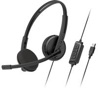 Hs-220 Casque Usb Supra-Auriculaire Avec Microphone À Condensateur Antibruit,Micro En Ligne Mute/Contrôle Du Volume,Plug-And-Play Pour Les Appels Vidéo