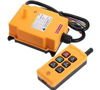 HS-6 IP65 6 canaux AC DC Grue élévatrice électrique industrielle Télécommande sans fil Interrupteur à bouton poussoir pour treuil CNC 1 émetteur + 1 récepteur (AC/DC 24 V)