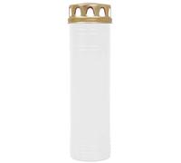 HS Candle Bougie funéraire blanche - Durée de combustion : environ 170 | Bougie à huile avec couvercle amovible en aluminium pour cimetière et commémoration, convient également comme recharge pour