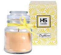 HS Candle Bougie parfumée vanille dans un bocal en verre avec couvercle 10 x Ø 7 cm 120 g