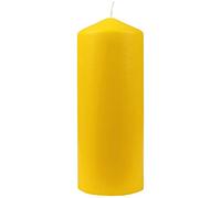 HS Candle Bougies piliers, diamètre : 8 cm x 20 cm, jaunes, longue durée de combustion, fabriquées en UE, en cire