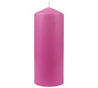 HS Candle Bougies piliers, diamètre : 8 cm x 20 cm, rose - Longue durée de combustion - Fabriquées en UE