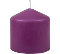 HS Candle Bougies piliers, diamètre : 8 cm x 8 cm, vert foncé, longue durée de combustion, fabriquées en UE, en cire, en bloc
