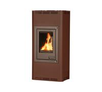 HS FLAMINGO poêle à bois AQUAFLAM 12 avec échangeur de chaleur régulation de base brun-velours