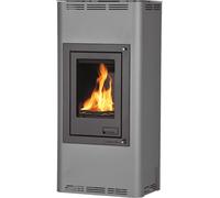 HS FLAMINGO poêle-cheminée AQUAFLAM 12 avec échangeur de chaleur régulation de base gris