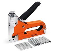 HS Super Agrafeuse 3 en 1, pistolet d'agrafage antidérapant pour bois, force réglable, libération rapide et robuste, pour travaux d'ameublement avec 1500 agrafes