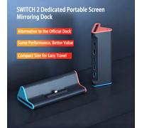 HS-SW2028 Station d'accueil HDMI portable 4K HD pour Switch 2 - avec connecteur mâle USB-C, transmission et charge 60 Hz HS-SW2028