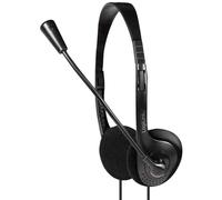 [HS0055] LogiLink Casque stéréo avec 1 Prise stéréo 3,5 mm et Microphone Noir