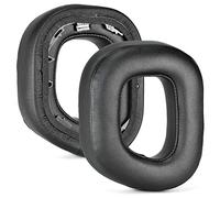 HS80 RGB Coussinets d'oreille de rechange de qualité supérieure compatibles avec les casques sans fil Corsair HS80 RVB, mousse antibruit haute densité, épaisseur ajoutée (protéine noire)