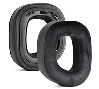 HS80 RGB Coussinets d'oreille de rechange de qualité supérieure compatibles avec les casques sans fil Corsair HS80 RVB, mousse antibruit haute densité, épaisseur ajoutée (velours noir et PU)