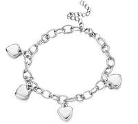 HSAJS Bracelet Chaîne Maillons Ovales Charms Coeurs Pendants Bijou Poignet Élégant Accessoire Femme Romantique