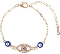 HSAJS Bracelet Œil Mystique Orné Cristaux Chaîne Réglable Bijou Symbolique Protection Charme Élégant