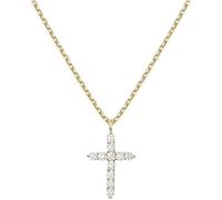 HSAJS Collier Pendentif Croix Cristal Brillant Chaîne Maille Classique Bijou Religieux Symbolique Accessoire Élégant Ornement Féminin