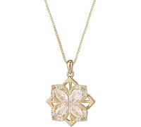 HSAJS Collier Pendentif Trèfle Cristal Zircon Cubique Bijou Femme Chaîne Vénitienne Élégant Accessoire Quotidien Charme Floral