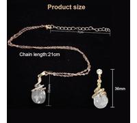 HSAJS Ensemble Bijoux Serpent Enroulé Goutte Cristal Collier Boucles Oreilles Chaîne Ajustable Pendentif Brillant Accessoires Femme
