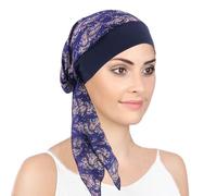 HSAJS Turban pour Femme Chimio Foulard Cheveux Élastique Bandana Bonnet Hijab a Enfiler Hairband Pré-Attaché Pirate Cap pour Perte de Cheveux Cancer