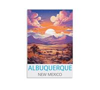 HSAYYIII Albuquerque New Mexico Poster de voyage vintage sur toile 40 x 60 cm Décoration murale pour chambre à coucher