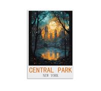 HSAYYIII Central Park New York Poster vintage sur toile pour décoration de chambre à coucher 20 x 30 cm