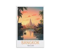 HSAYYIII Poster de voyage vintage Bangkok Thaïlande 50 x 75 cm