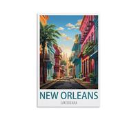 HSAYYIII Poster de voyage vintage de la Nouvelle-Orléans Louisiane 30 x 45 cm