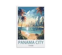 HSAYYIII Poster de voyage vintage Panama City Panama 30 x 45 cm Impression sur toile Décoration murale pour chambre à coucher