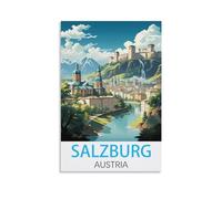 HSAYYIII Poster de voyage vintage Salzbourg Autriche 20 x 30 cm