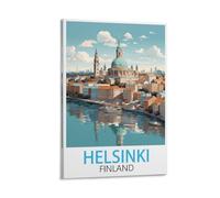 HSAYYIII Poster vintage Helsinki Finlande sur toile pour décoration de chambre à coucher 20 x 30 cm