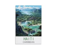 HSAYYIII Poster vintage sur toile représentant Haïti Caraïbes 30 x 45 cm