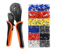 HSC8 16-6 Kit De Pince À Sertir Manchons De Virole De Fil Bornes Tubulaires Outils De Serrage 0.08-16mm² Sertisseuse De Fil Ensemble Électrique Domestique(HSC8 16-6 Pro 1000)