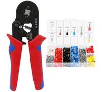 HSC8 6-4A Pince Sertir avec 1200 Pièces Embouts Bornes, Embout Cable Electrique pour 0.25-10mm² (AWG 24-8), Outil Sertissage Auto-Ajustable pour Cosses Électriques, Pinces Bricolage Électricien