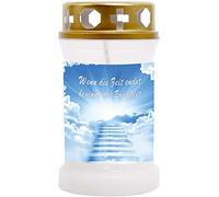 HScandle Bougie funéraire (blanc) Durée de combustion env. 40 h - Motif : escaliers, dans de nombreuses variantes