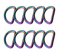 HSCGIN Boucle anneau en D de 2,5 cm, 10 pièces, 25 mm, multi-usages, non soudé, en métal, en forme de D, anneaux en D, crochets pivotants pour ceinture, arc-en-ciel, 25 mm, arc-en-ciel, 25 mm,
