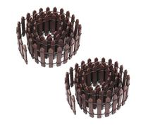 HSCGIN Lot de 2 mini clôtures en plastique pour décoration de maison de poupée, plantes succulentes, petites clôtures rocailleuses, loisirs créatifs, projet de bricolage, couleur café