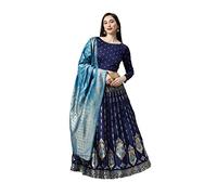 HSD Lehenga Choli pour femme prêt à l'emploi pour fête indienne Lehenga pour femme prêt à porter, Bleu et or., Small